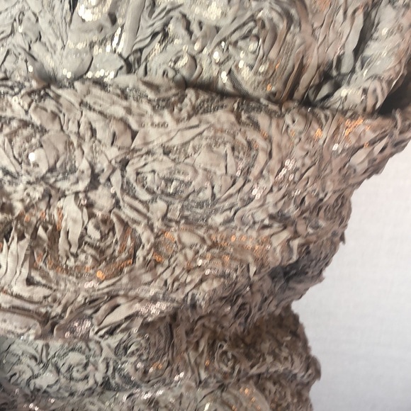 Chico’s Beautiful bronze color jacket with sequins/ ribbon used in floral design - Picture 14 of 15